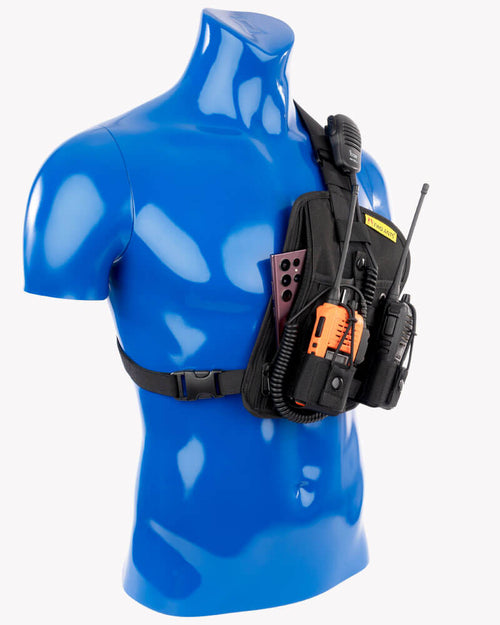 Two Ants Atta dual radio chest holster left black
