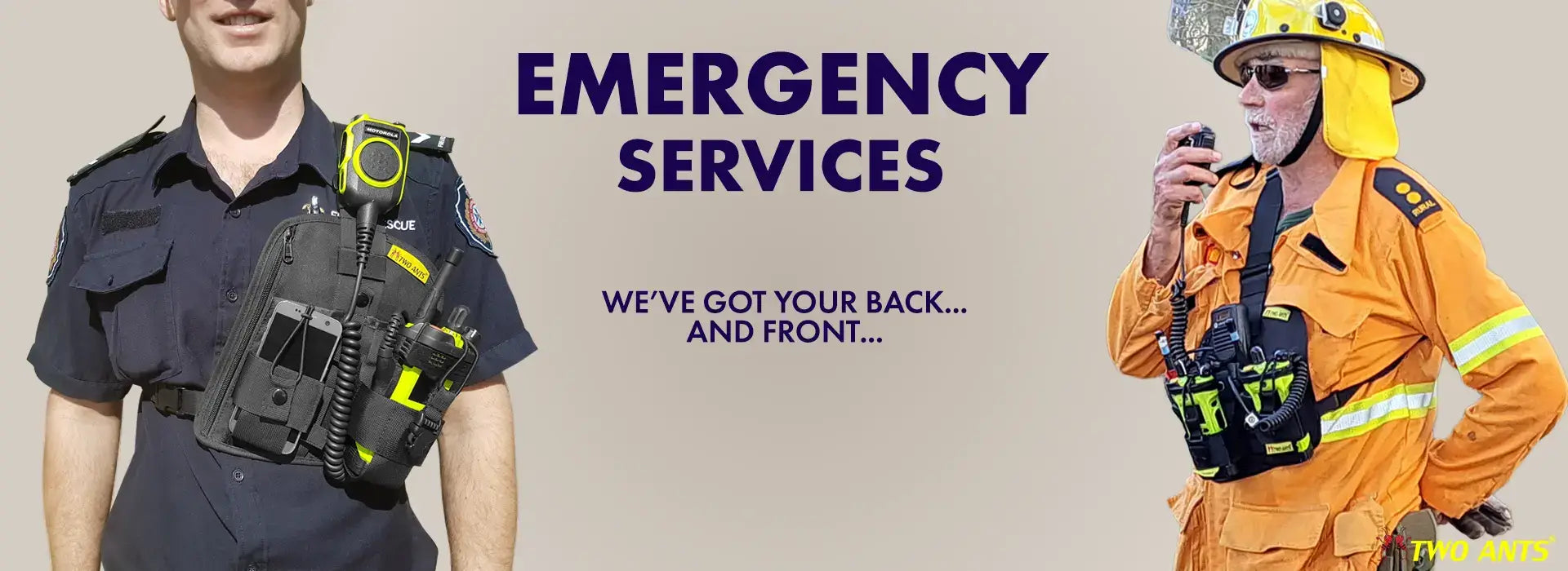 Emergency services grn radio holsters