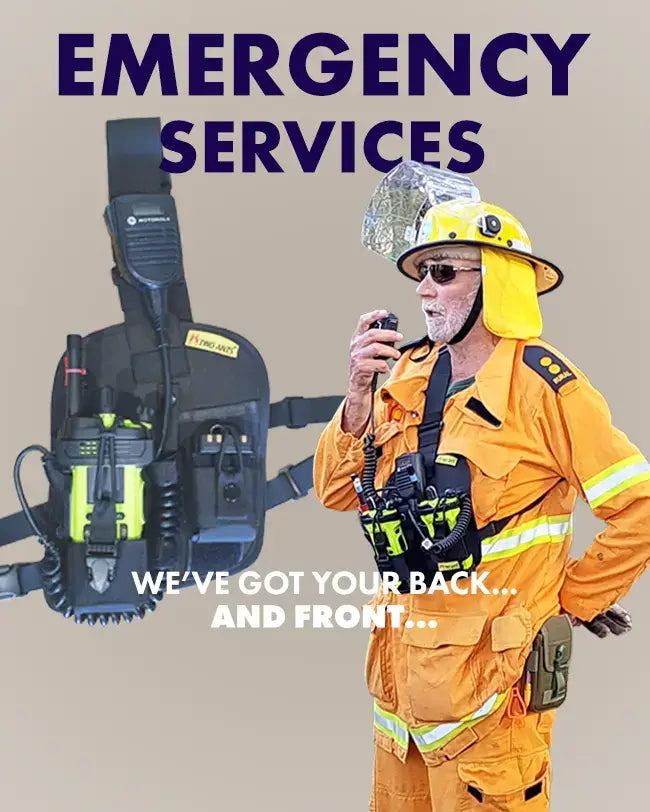 Emergency services grn radio holsters