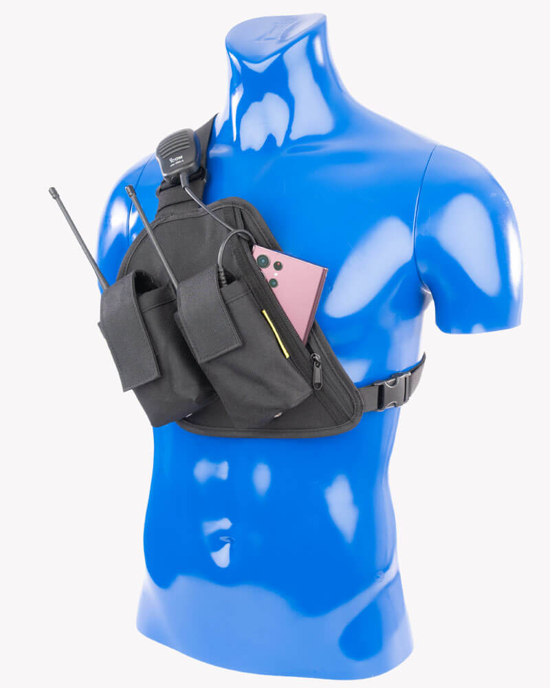 Two Ants Trap Jaw dual radio enclosed pouch chest holster right black