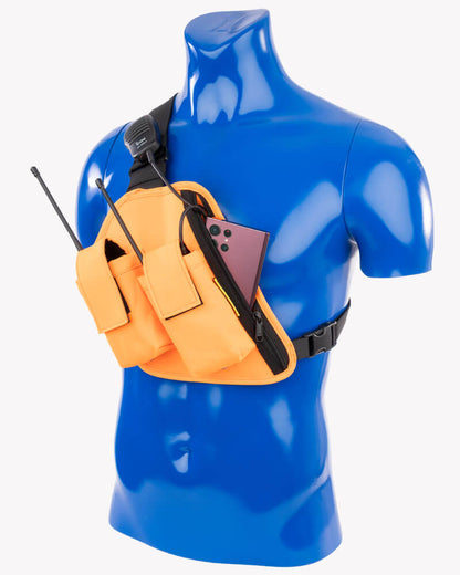 Two Ants Trap Jaw dual radio enclosed pouch chest holster right orange