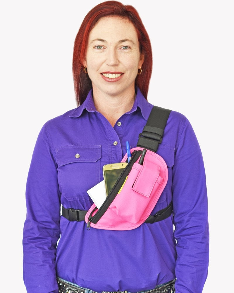 Trap Jaw Enclosed Chest Holster - Protective radio harness with secure flap