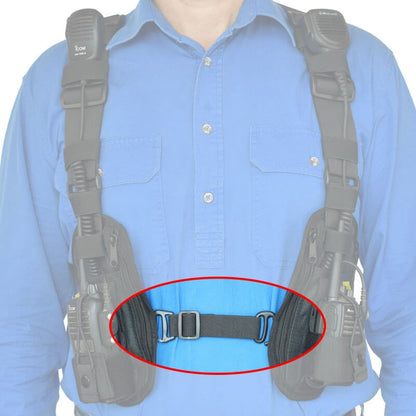 Close-up of the durable buckles and elastic on Two Ants Ghost Waist Strap