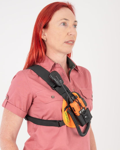 two ants worker radio chest holster right orange womens