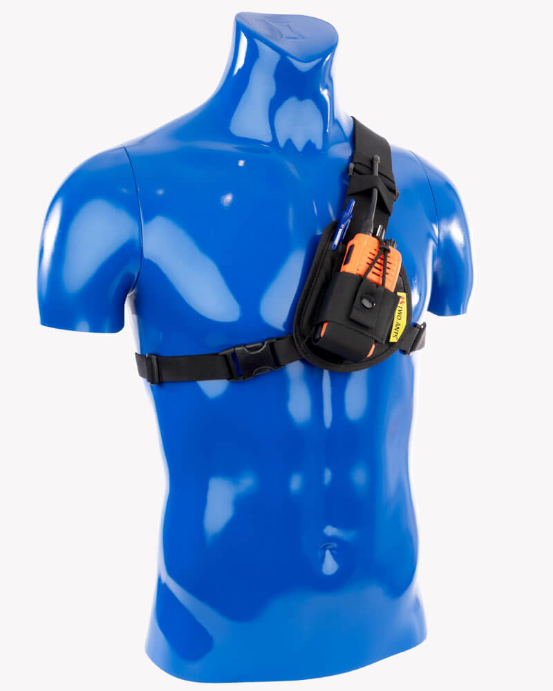 two ants worker radio chest holster left black